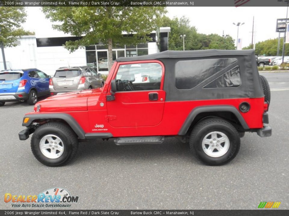 2006 Jeep Wrangler Unlimited 4x4 Flame Red / Dark Slate Gray Photo #4