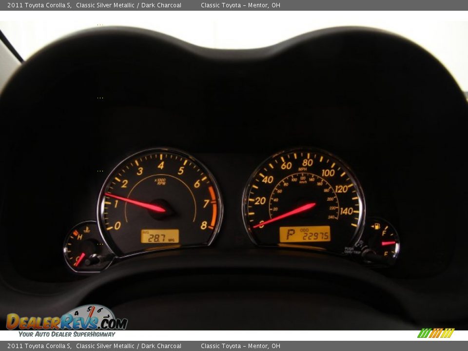 2011 Toyota Corolla S Classic Silver Metallic / Dark Charcoal Photo #7