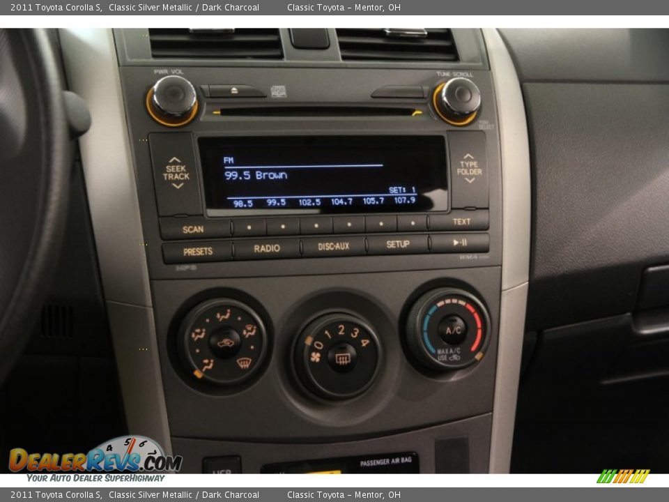 2011 Toyota Corolla S Classic Silver Metallic / Dark Charcoal Photo #8
