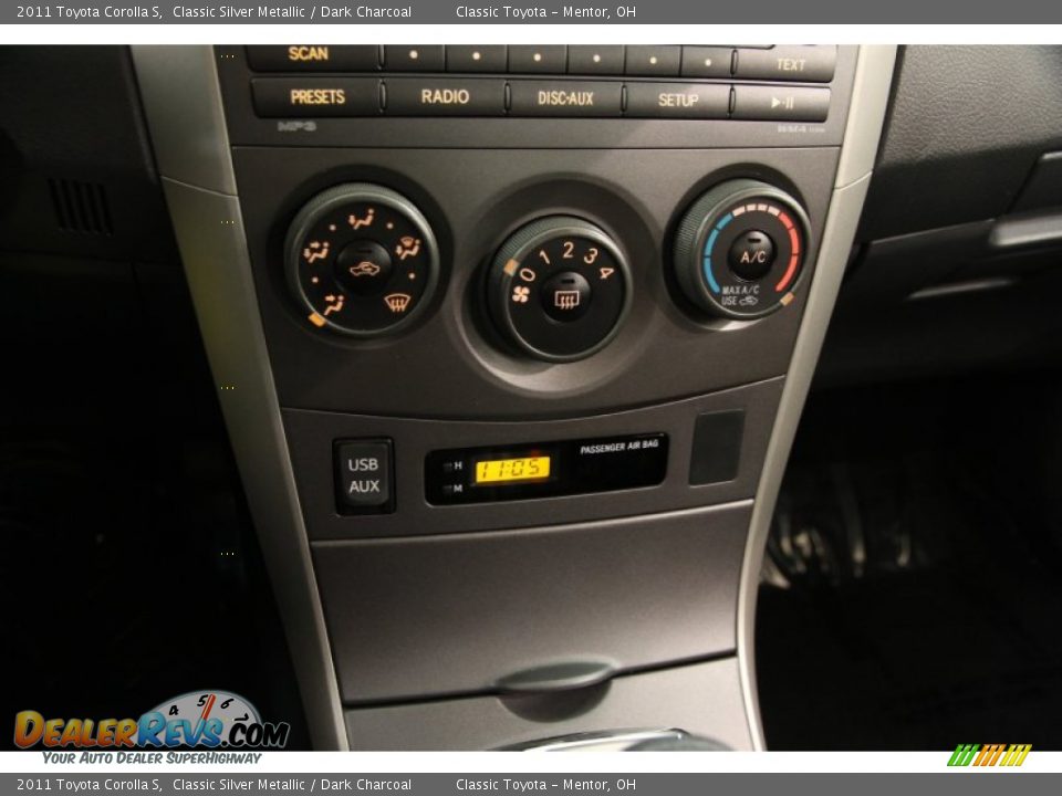 2011 Toyota Corolla S Classic Silver Metallic / Dark Charcoal Photo #9