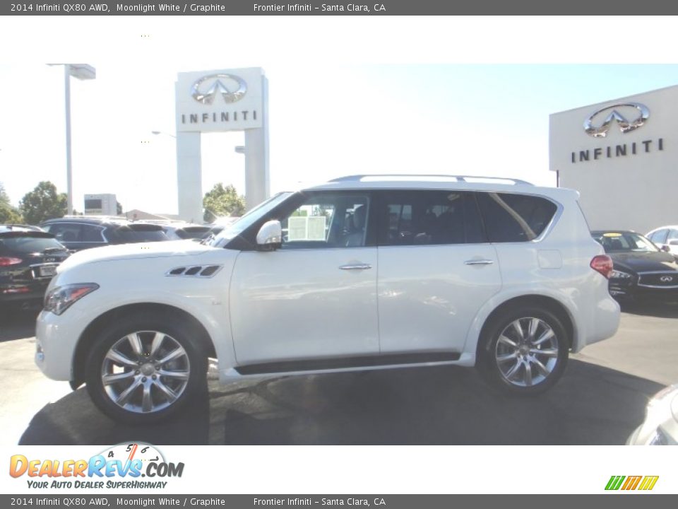 2014 Infiniti QX80 AWD Moonlight White / Graphite Photo #2