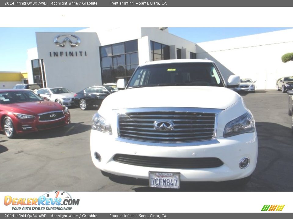 2014 Infiniti QX80 AWD Moonlight White / Graphite Photo #3