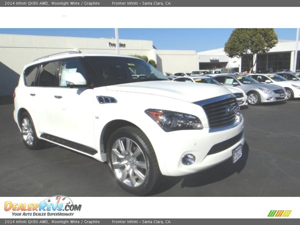 2014 Infiniti QX80 AWD Moonlight White / Graphite Photo #4