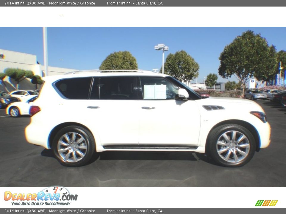 2014 Infiniti QX80 AWD Moonlight White / Graphite Photo #5