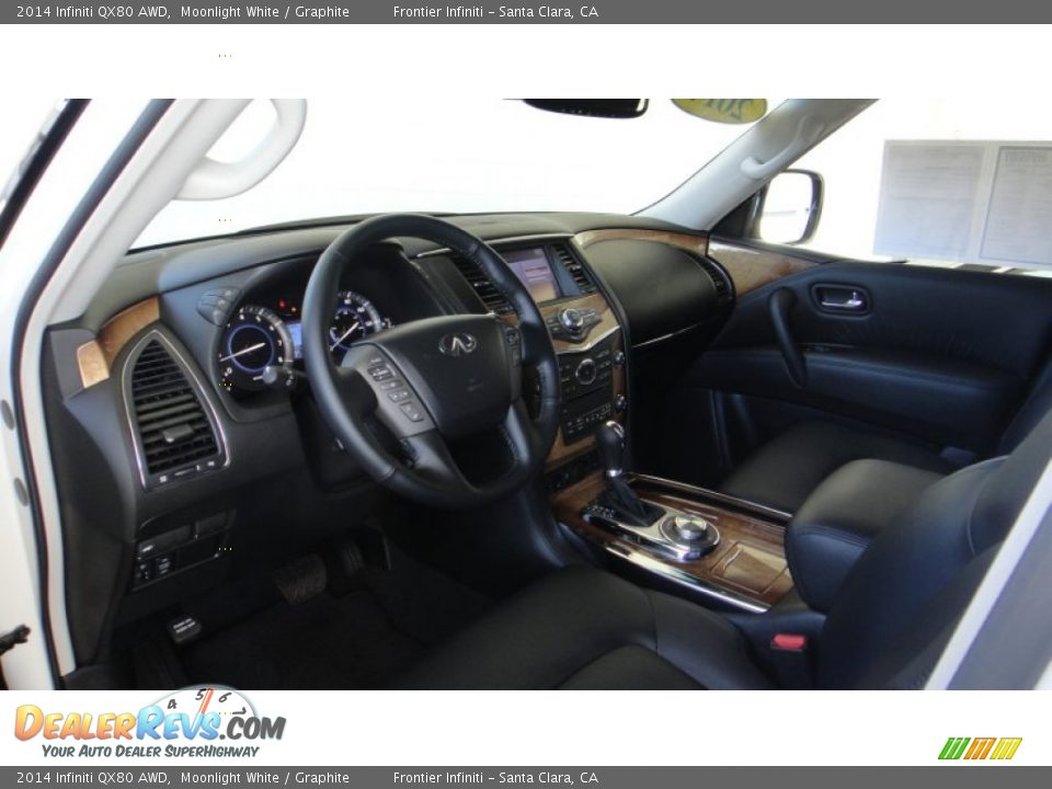 2014 Infiniti QX80 AWD Moonlight White / Graphite Photo #17