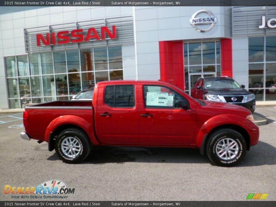 2015 Nissan Frontier SV Crew Cab 4x4 Lava Red / Steel Photo #8