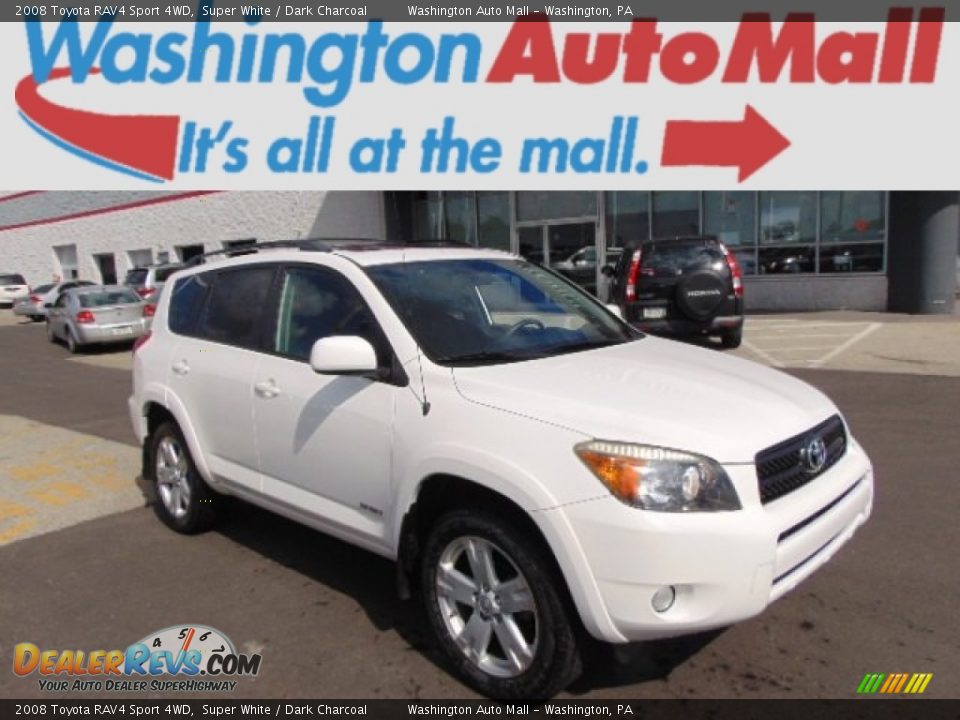 2008 Toyota RAV4 Sport 4WD Super White / Dark Charcoal Photo #1
