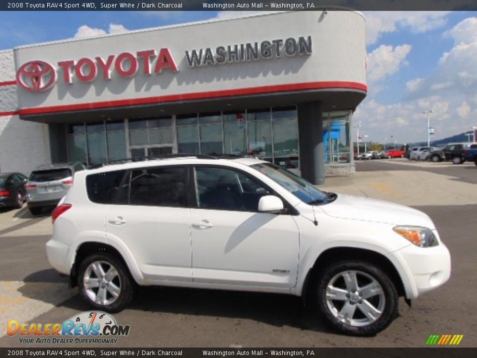 2008 Toyota RAV4 Sport 4WD Super White / Dark Charcoal Photo #2