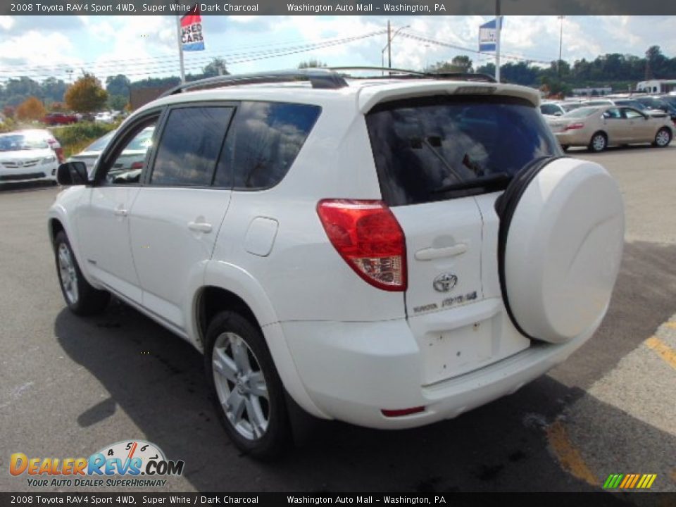 2008 Toyota RAV4 Sport 4WD Super White / Dark Charcoal Photo #7
