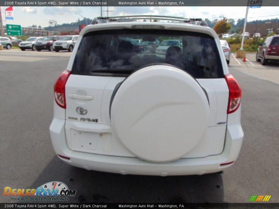 2008 Toyota RAV4 Sport 4WD Super White / Dark Charcoal Photo #8