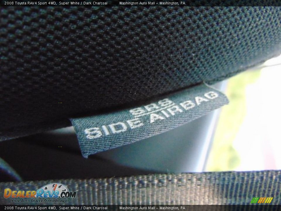 2008 Toyota RAV4 Sport 4WD Super White / Dark Charcoal Photo #12