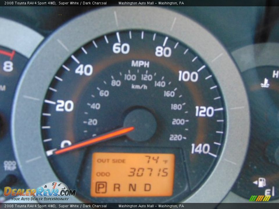 2008 Toyota RAV4 Sport 4WD Super White / Dark Charcoal Photo #20