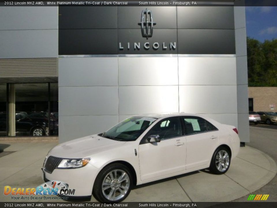 2012 Lincoln MKZ AWD White Platinum Metallic Tri-Coat / Dark Charcoal Photo #1