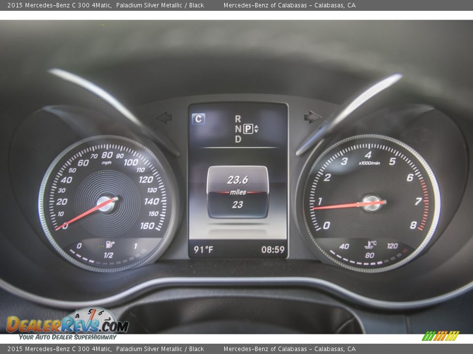 2015 Mercedes-Benz C 300 4Matic Paladium Silver Metallic / Black Photo #6
