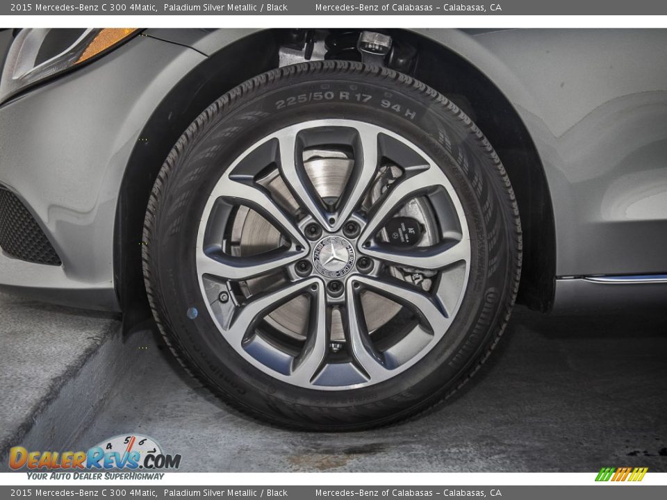 2015 Mercedes-Benz C 300 4Matic Paladium Silver Metallic / Black Photo #10
