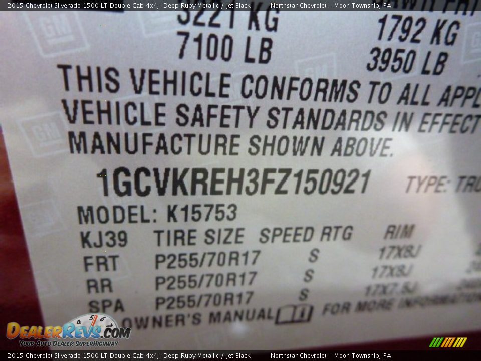 2015 Chevrolet Silverado 1500 LT Double Cab 4x4 Deep Ruby Metallic / Jet Black Photo #14