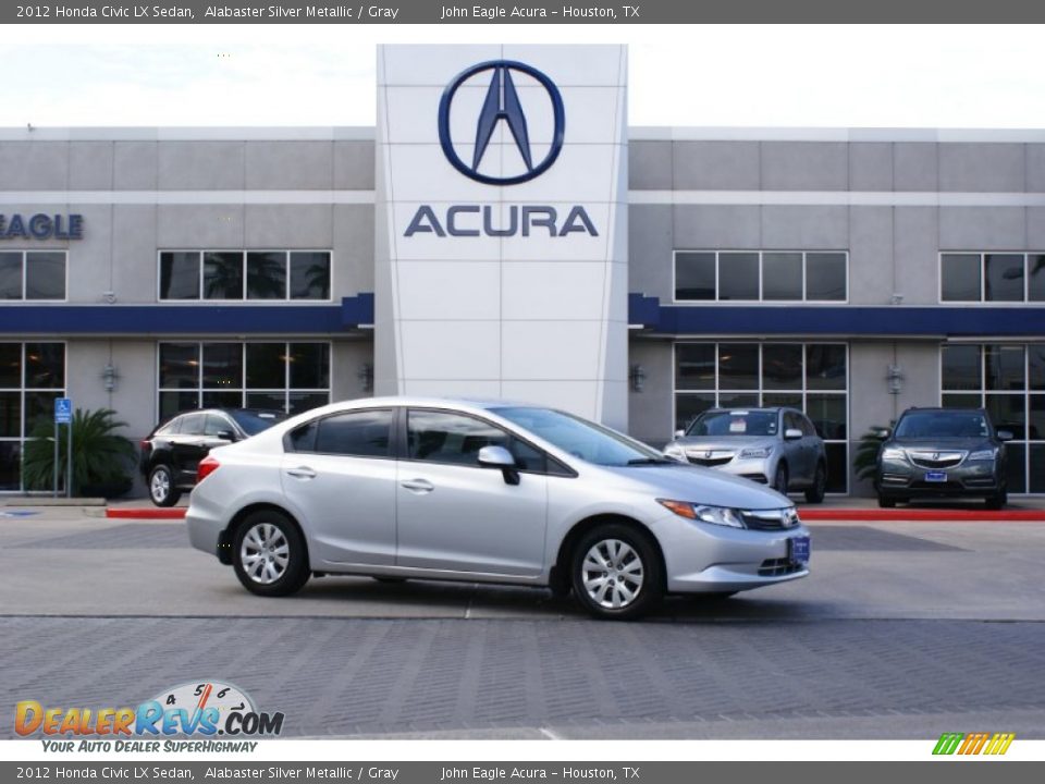 2012 Honda Civic LX Sedan Alabaster Silver Metallic / Gray Photo #1
