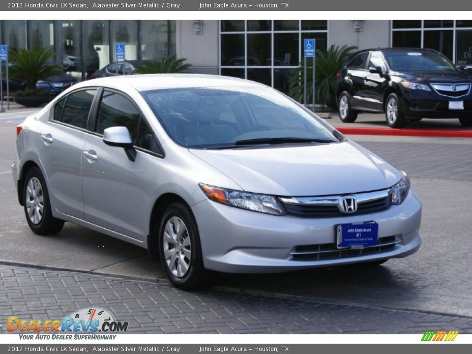 2012 Honda Civic LX Sedan Alabaster Silver Metallic / Gray Photo #2