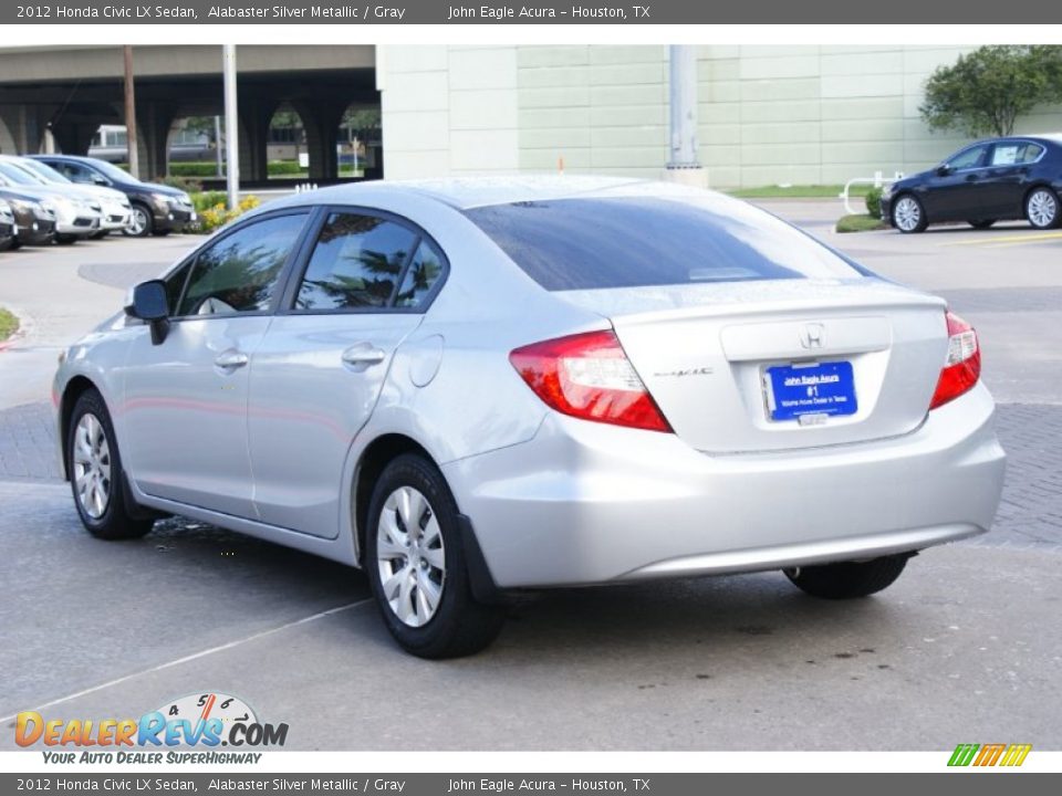 2012 Honda Civic LX Sedan Alabaster Silver Metallic / Gray Photo #5