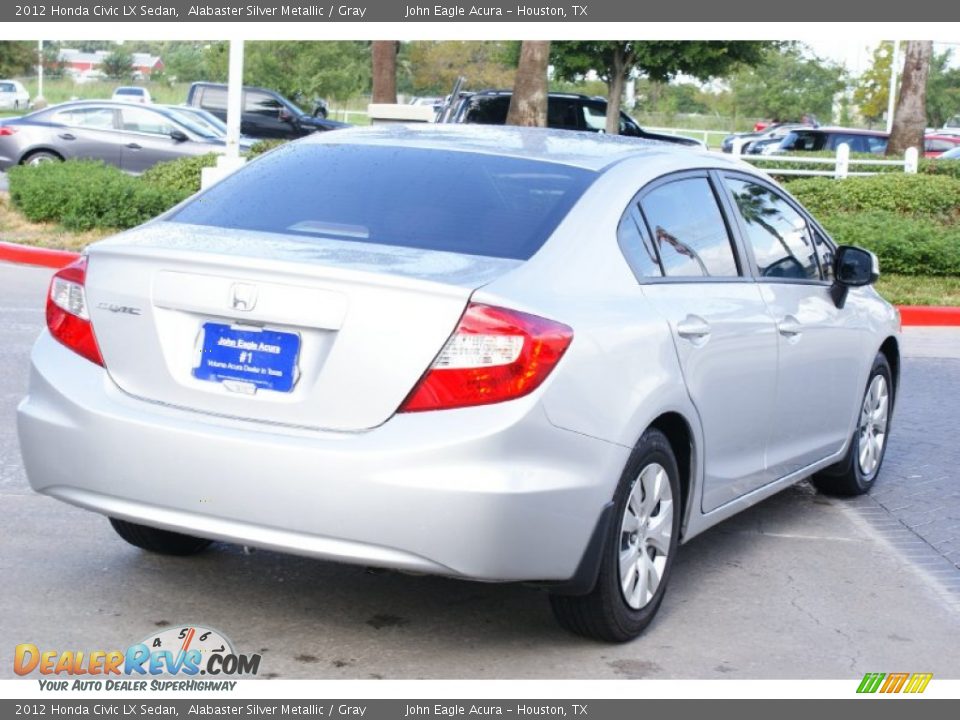2012 Honda Civic LX Sedan Alabaster Silver Metallic / Gray Photo #6