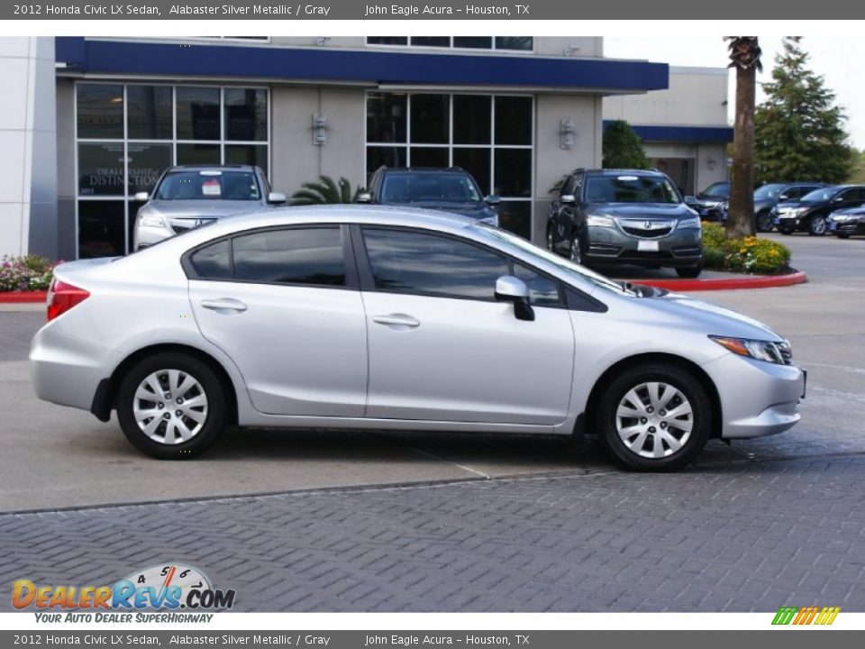2012 Honda Civic LX Sedan Alabaster Silver Metallic / Gray Photo #7