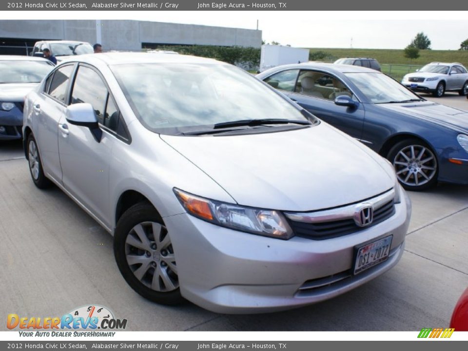 2012 Honda Civic LX Sedan Alabaster Silver Metallic / Gray Photo #8