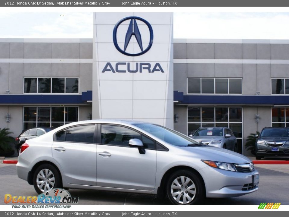 2012 Honda Civic LX Sedan Alabaster Silver Metallic / Gray Photo #9