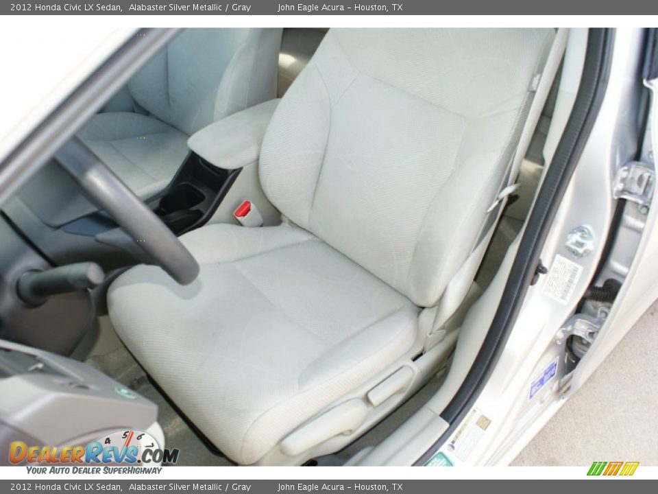2012 Honda Civic LX Sedan Alabaster Silver Metallic / Gray Photo #12