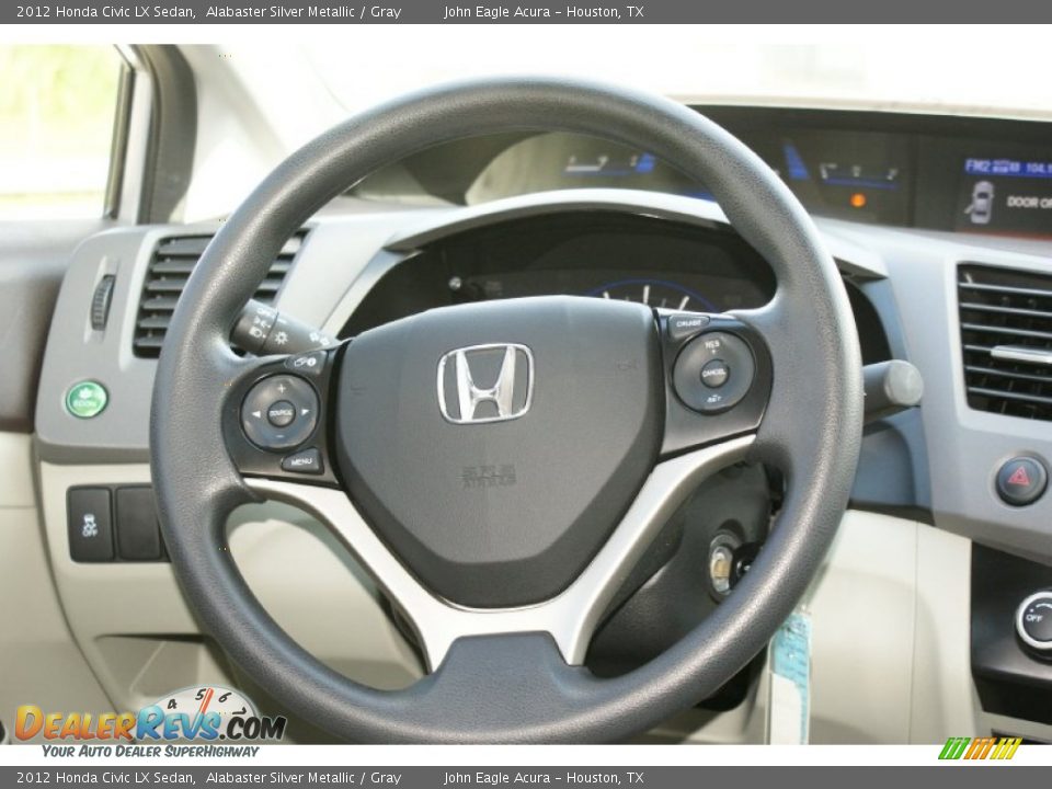 2012 Honda Civic LX Sedan Alabaster Silver Metallic / Gray Photo #26