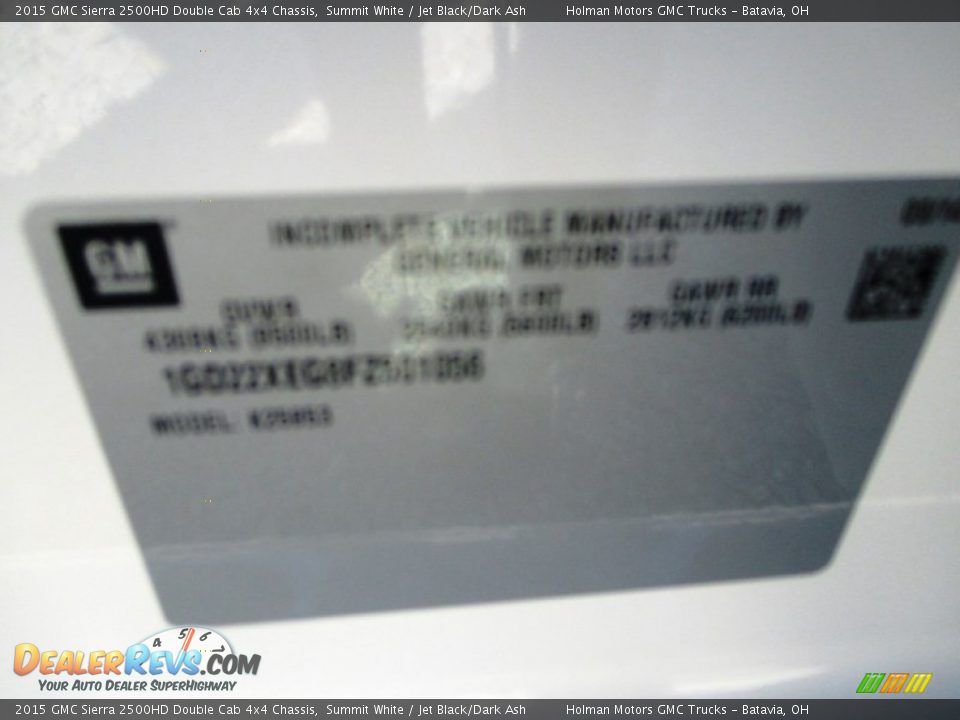 2015 GMC Sierra 2500HD Double Cab 4x4 Chassis Summit White / Jet Black/Dark Ash Photo #6