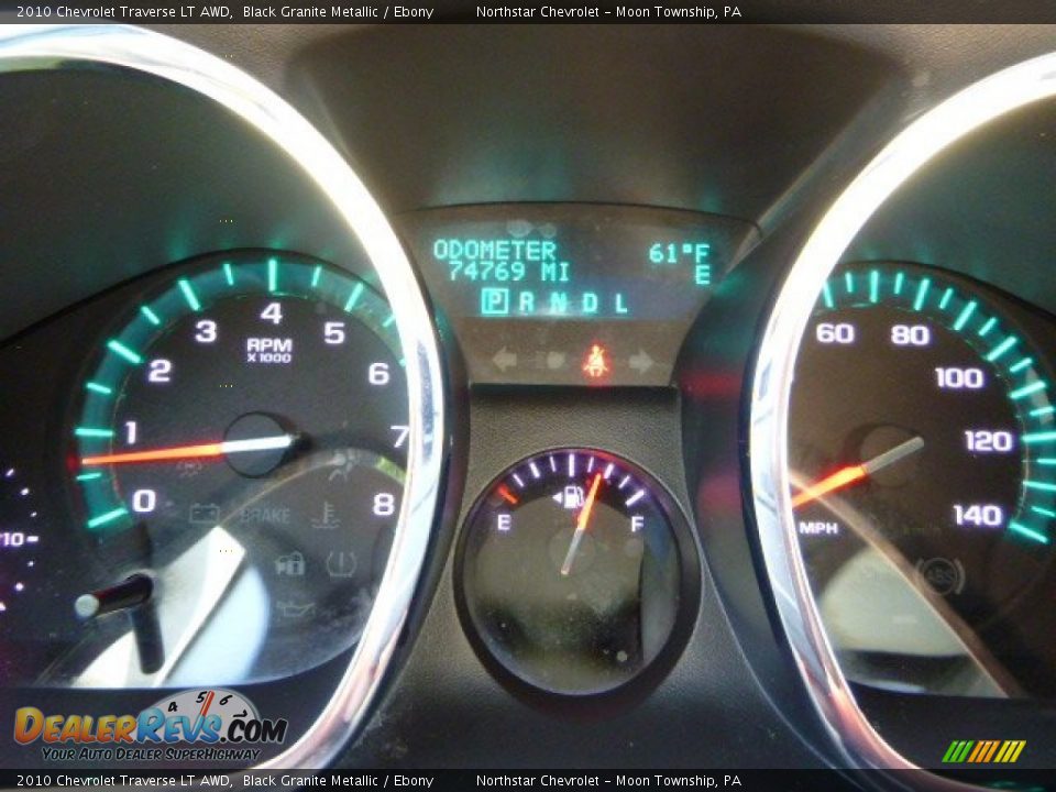 2010 Chevrolet Traverse LT AWD Black Granite Metallic / Ebony Photo #15