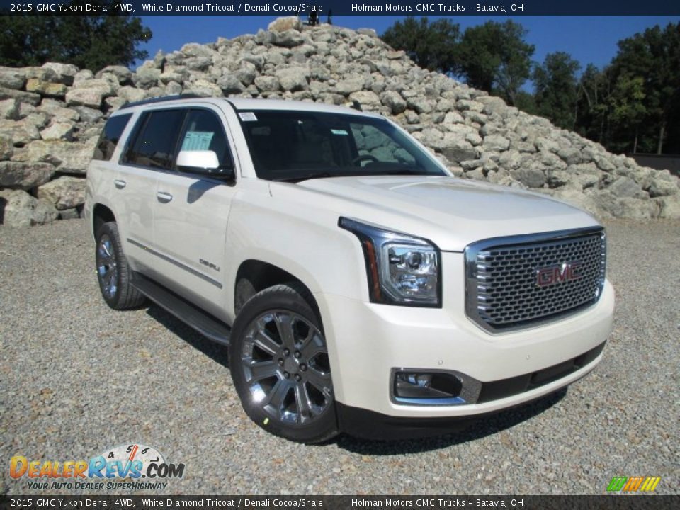 2015 GMC Yukon Denali 4WD White Diamond Tricoat / Denali Cocoa/Shale Photo #1