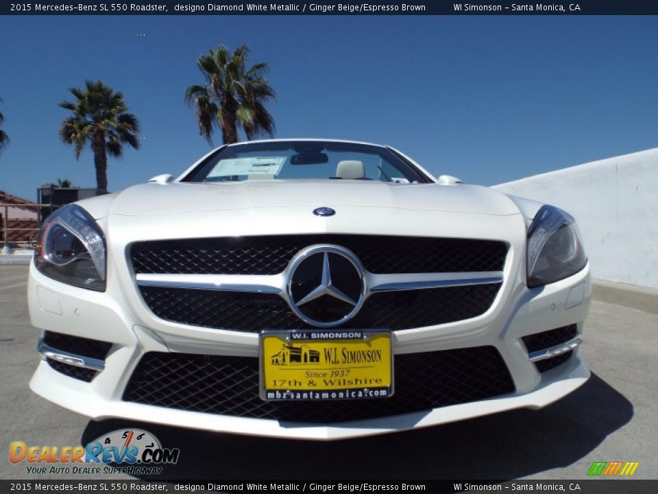 2015 Mercedes-Benz SL 550 Roadster designo Diamond White Metallic / Ginger Beige/Espresso Brown Photo #2