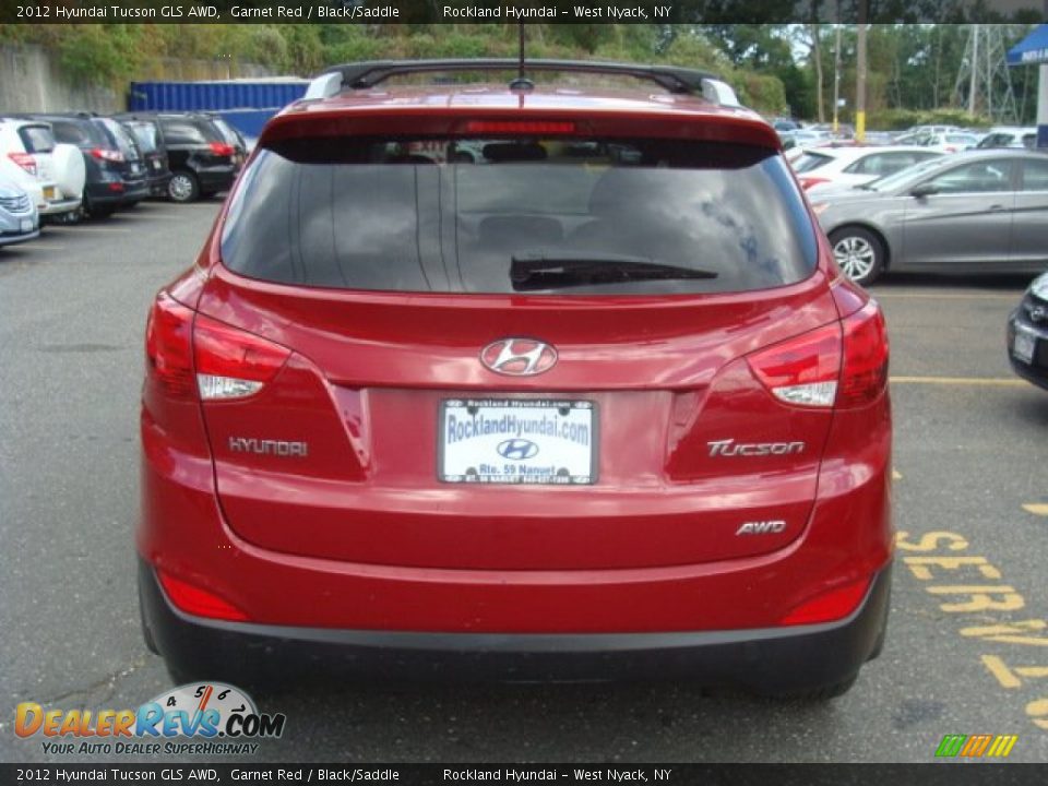2012 Hyundai Tucson GLS AWD Garnet Red / Black/Saddle Photo #5