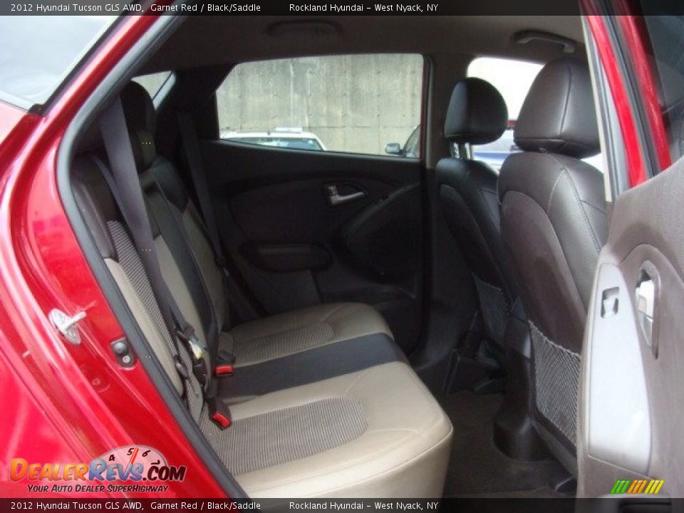2012 Hyundai Tucson GLS AWD Garnet Red / Black/Saddle Photo #22