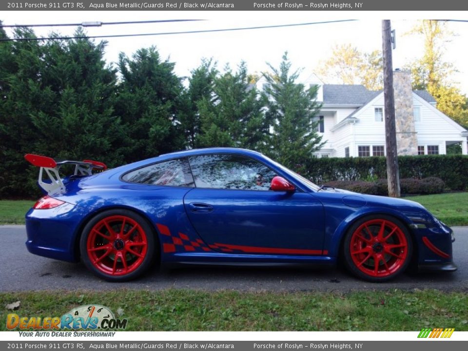 2011 Porsche 911 GT3 RS Aqua Blue Metallic/Guards Red / Black w/Alcantara Photo #7