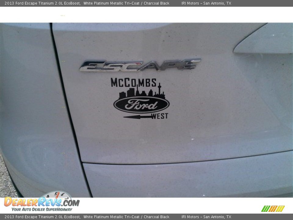 2013 Ford Escape Titanium 2.0L EcoBoost White Platinum Metallic Tri-Coat / Charcoal Black Photo #12