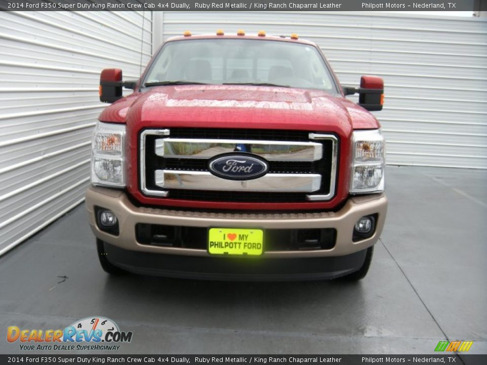 2014 Ford F350 Super Duty King Ranch Crew Cab 4x4 Dually Ruby Red Metallic / King Ranch Chaparral Leather Photo #5