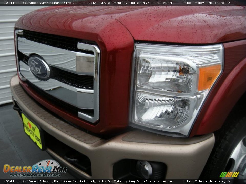 2014 Ford F350 Super Duty King Ranch Crew Cab 4x4 Dually Ruby Red Metallic / King Ranch Chaparral Leather Photo #7