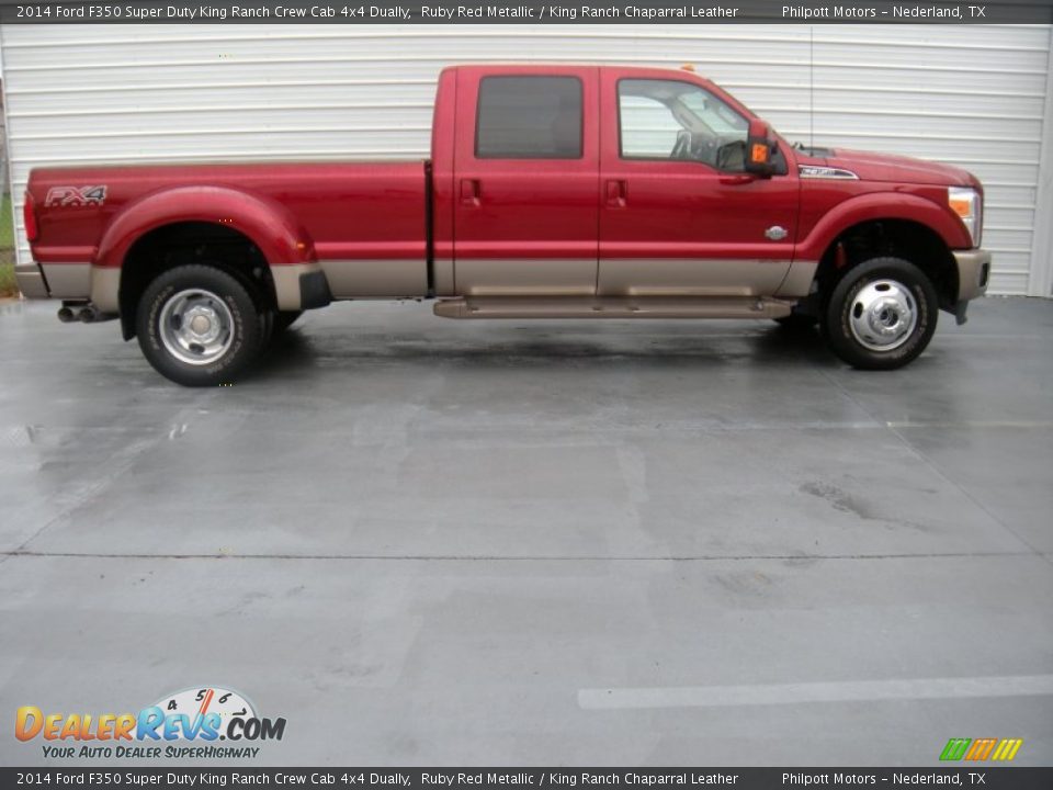 2014 Ford F350 Super Duty King Ranch Crew Cab 4x4 Dually Ruby Red Metallic / King Ranch Chaparral Leather Photo #8