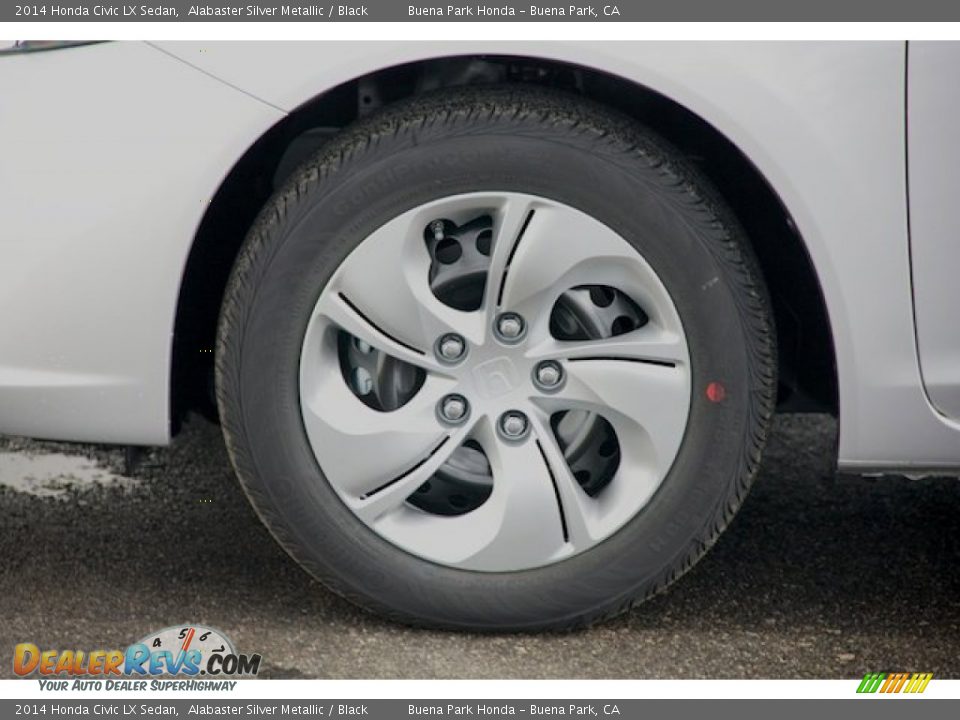 2014 Honda Civic LX Sedan Alabaster Silver Metallic / Black Photo #6