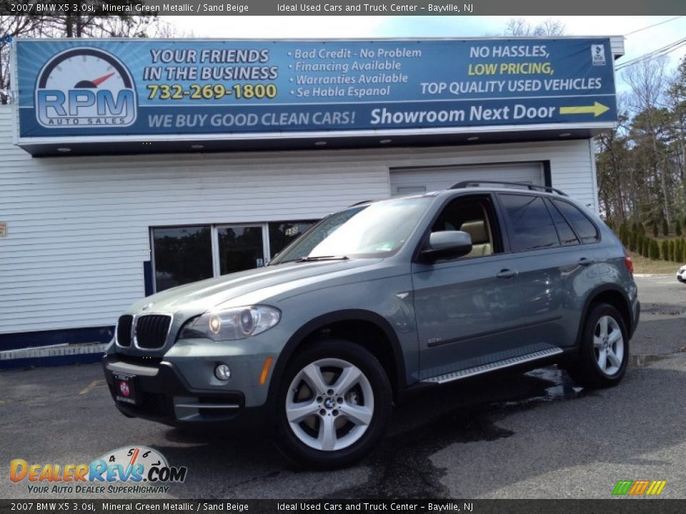 2007 BMW X5 3.0si Mineral Green Metallic / Sand Beige Photo #1
