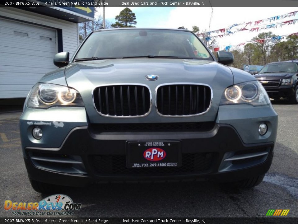 2007 BMW X5 3.0si Mineral Green Metallic / Sand Beige Photo #4