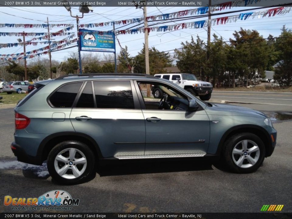 2007 BMW X5 3.0si Mineral Green Metallic / Sand Beige Photo #8