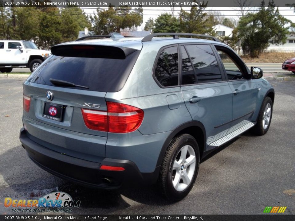 2007 BMW X5 3.0si Mineral Green Metallic / Sand Beige Photo #14