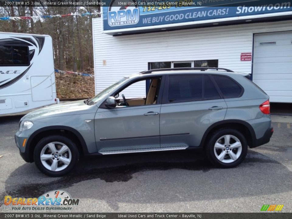 2007 BMW X5 3.0si Mineral Green Metallic / Sand Beige Photo #19