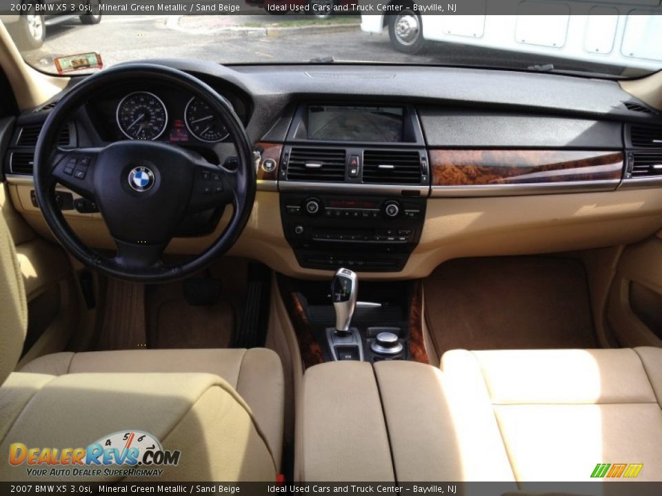 2007 BMW X5 3.0si Mineral Green Metallic / Sand Beige Photo #23