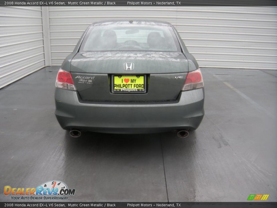 2008 Honda Accord EX-L V6 Sedan Mystic Green Metallic / Black Photo #10