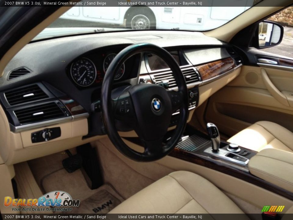 2007 BMW X5 3.0si Mineral Green Metallic / Sand Beige Photo #26