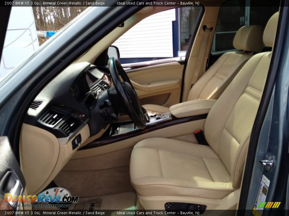 2007 BMW X5 3.0si Mineral Green Metallic / Sand Beige Photo #28